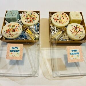 100% Soy Birthday Candle Set with Sprinkles and Matches. Vanilla Cake Scented